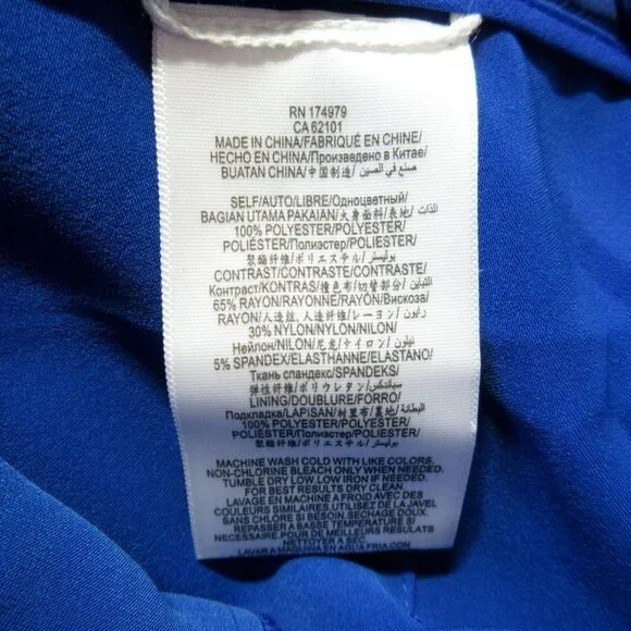 NWT BCBG MaxAzria Rossana in Royal Blue Satin Wide Leg Cutout Jumpsuit 0 x 32 - Picture 10 of 14